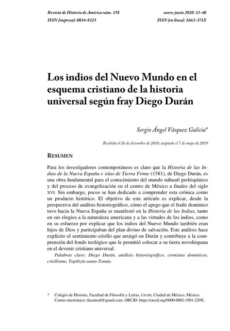 Pdf Los Indios Del Nuevo Mundo En El Esquema Cristiano De La Historia