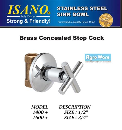 Isano Brass Concealed Stop Cock X Design Lazada