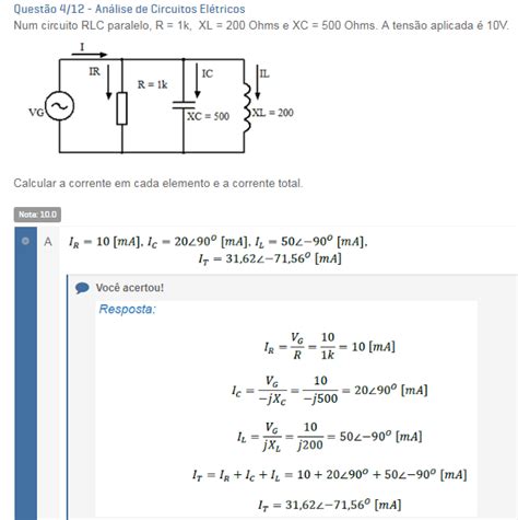 Prova Objetiva Analise De Circuito Eletrico 4 Analise De Engenharia