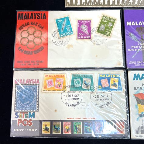 1965 1966 1967 1968 1969 5 X Malaysia First Day Cover FDC Set