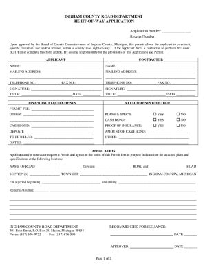 Fillable Online Ingham County Road Department Land Division Application