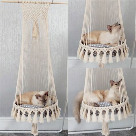 These Beautiful Macram Cat Beds Look Like Home Decor Popsugar Uk Pets