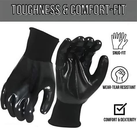 Black On Black Full Nitrile Coated Safety Hand Gloves At Rs Pair