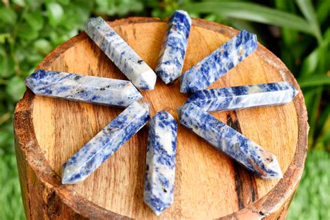 Sodalite Double Terminated Crystal Point Pencil Double Point Etsy