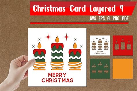 Christmas Card Layered 4 Svg Eps Ai Png Pdf