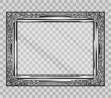 Premium Vector Art Border Of Metal Frame On Transparency