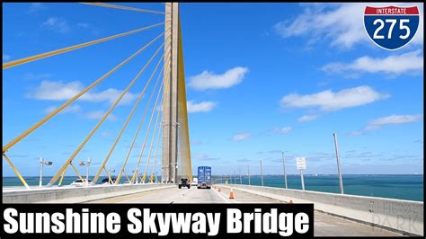 4k Driving Over The Sunshine Skyway Bridge In St Petersburg Florida