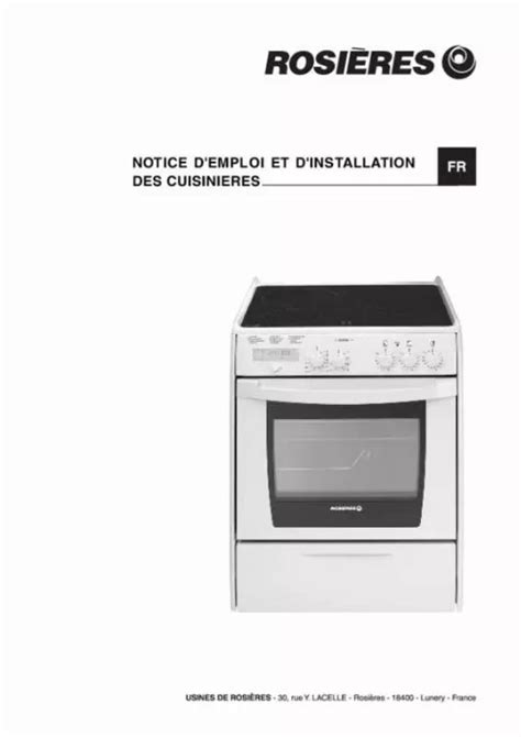 Notice cuisinière ROSIERES RCV 6498 PN 1 Trouver une solution à un