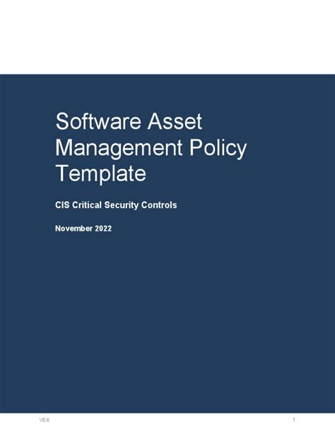 Software Asset Management Policy Template For Cis Control 2 Pdf Cloud Computing Computer