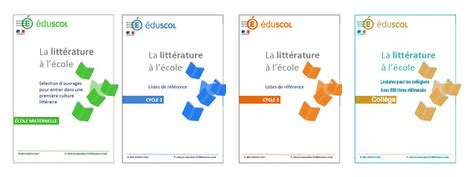 Listes de référence Eduscol en littérature Ressources pour l école