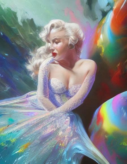 Marilyn Monroe Hyperrealistic Splash Art Concept Art Mid Shot