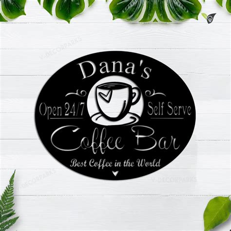 Personalized Coffee Bar Sign Custom Metal Coffee Sign Coffee Metal