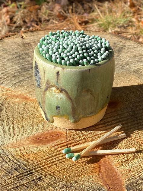 Handmade Stoneware Matchstick Holder Ceramic Match Striker Strike