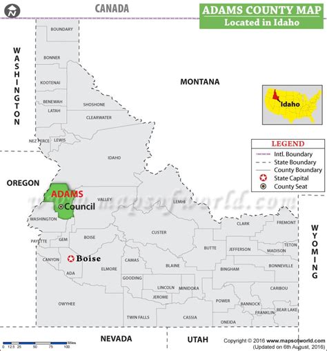 Adams County Map, Idaho