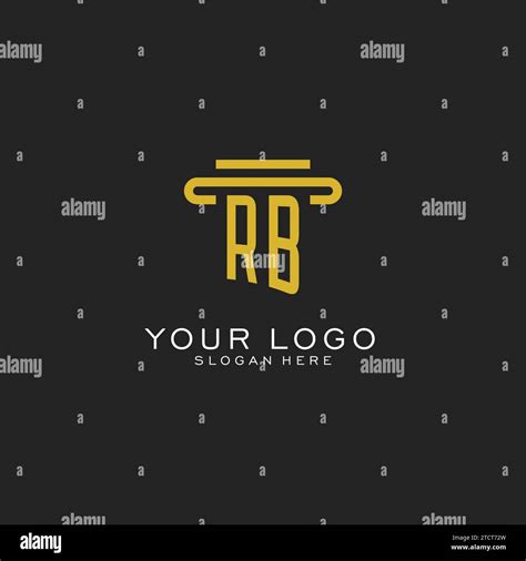 Rb Initial Logo With Simple Pillar Style Design Vector Graphic Stock