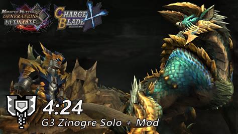 MHGU G3 Zinogre Solo Charge Blade 4X Restoration Mod 424 YouTube