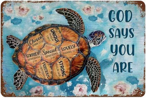 Sea Turtle Bathroom Decor Wall Art Ocean Decor God Says You Are