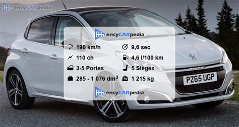 Peugeot 208 Puretech 110 Fiches Techniques 2015 Performances Taille