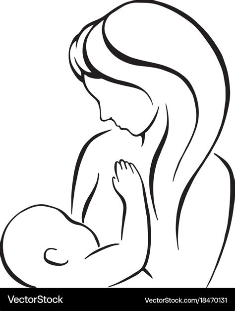 Breast Feeding Sign Mother Holding Newborn Vector Image