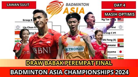 Jadwal Perempat Final Badminton Asia Championships 2024 Day 4 Youtube