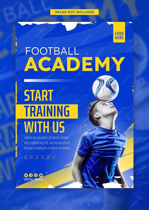 Premium Psd Football Academy Poster Social Media Flyer Template