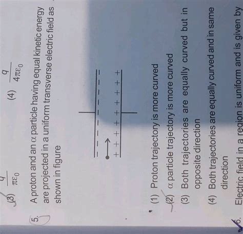 A Proton And An α Particle Having Equal Kinetic Energy Are Projected In A