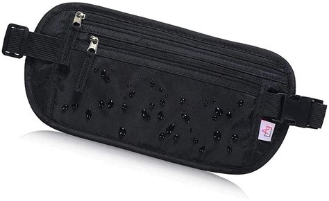 RFID Blocking Travel Wallet - Money Belt & Passport Holder, Black, Size ...