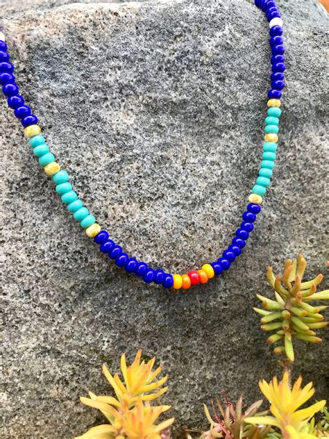 Hippie Love Beadsseed Bead Necklace Perfect For Layering Or Etsy