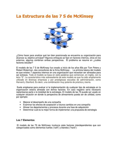 Ejemplo De Modelo Mckinsey 7s