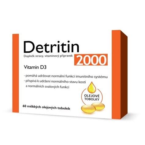 Detritin Vitamin D3 2000 IU 60 měkkých tobolek skladem BENU cz