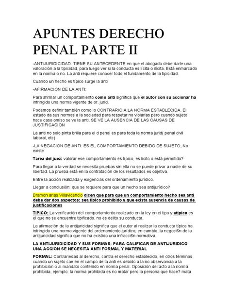 Apuntes Derecho Penal Parte Ii Pdf Derecho Penal Intención Derecho Penal