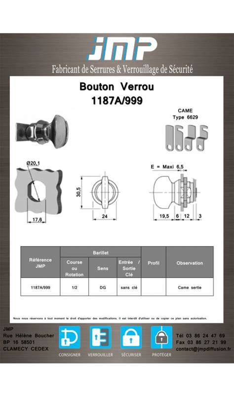 Bouton Verrou A Serrure Coffret Lectrique