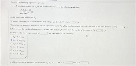 Solved Consider The Following Algorithm Segment For Each Chegg