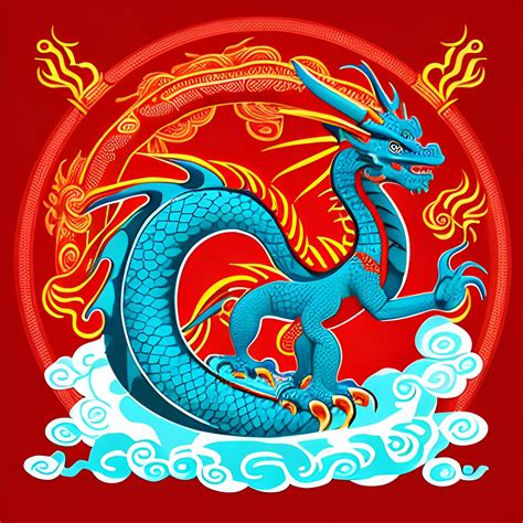 Graphic Illustration Dragon Totem Magic Formation Cute Chines