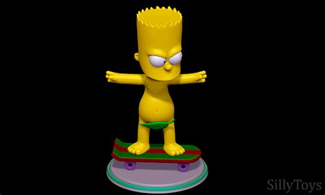 D File Bart Simpson Skating Naked The Simpsons D Printer Design