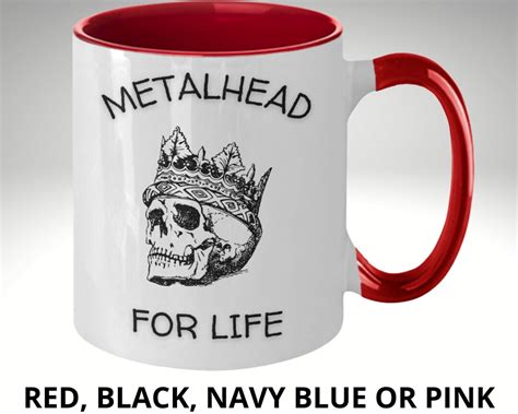 Metalhead Skull Coffee Mug Metalhead For Life 2 Tone Heavy Metal Coffee