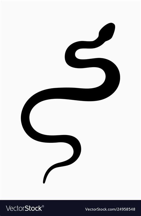 Black silhouette snake isolated symbol or icon vector image on ...