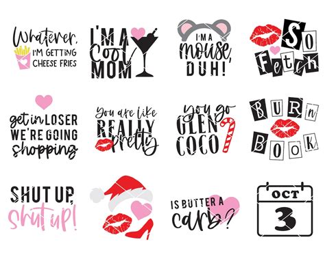 Mean Girls Inspired Svg Bundle For Cricut Cameo Silhouette Etsy