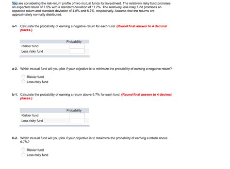 Solved You Are Considering The Risk Return Profile Of Two Chegg