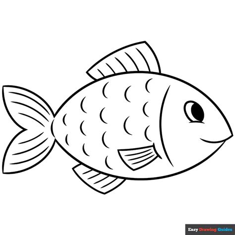 Easy Fish Coloring Page Easy Drawing Guides