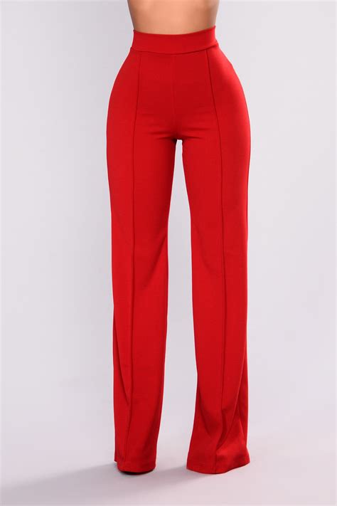 Womens Victoria High Waisted Dress Pants In Red Size 1x By Fashion Nova In 2021 High Waisted