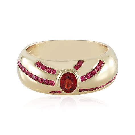 Tansanischer Rubin Rosa Spinell K Gold Ring Ct