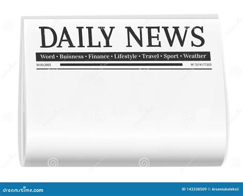 Folded Newspaper. Blank Background for News Page Template. Stock Vector - Illustration of media ...