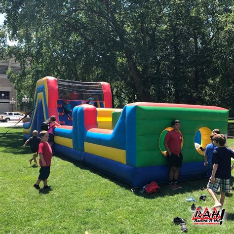 Inflatable Obstacle Course With Slide Record A Hit Entertainment