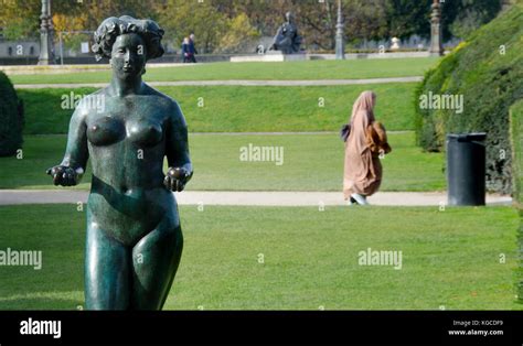 Paris France Jardin Des Tuileries Statue Of A Naked Woman And A