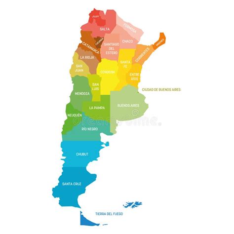 Argentina Map Of Provinces Stock Vector Illustration Of Division