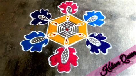 Simple Rangoli Design Vaigasi Matham Flower Kolam Dots Rangoli