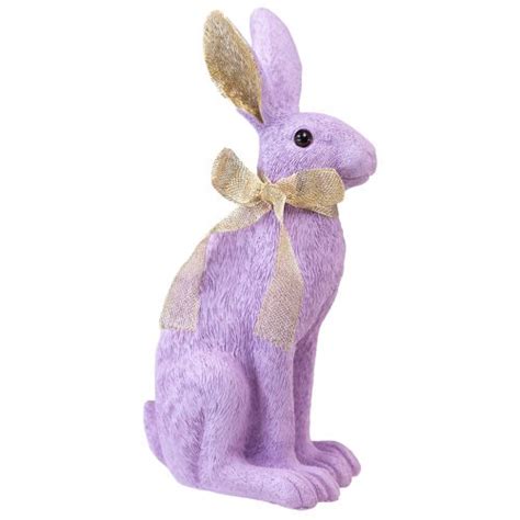 Floristik Ch Hasenfigur Osterhasen Deko Hase Sitzend Lila Gold H Cm