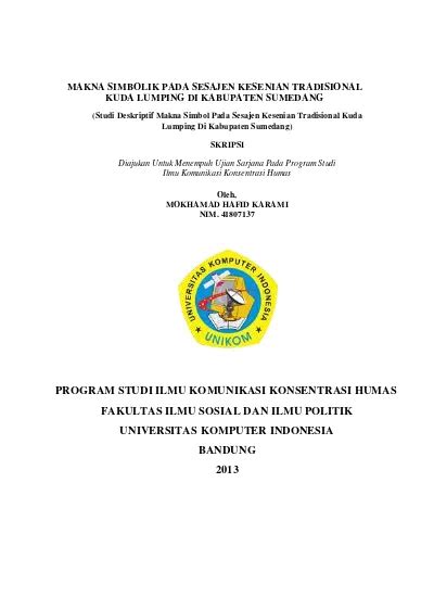 Makna Simbolik Pada Sesajen Kesesnian Tradisional Kuda Lumping Di