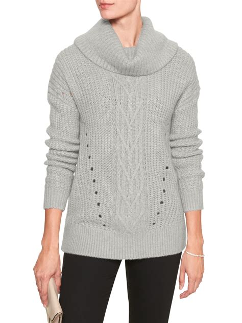 Chunky Cable Cowl Sweater Banana Republic Factory